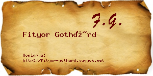 Fityor Gothárd névjegykártya